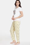 Zivame Bugs Bunny Knit Cotton Mid Length Pyjama Set - Pale Banana — thumbnail 2